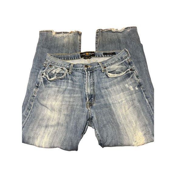 Lucky Brand Other - Lucky Brand Men 181 Jeans Distressed Size 32 x 30 Frayed Back Hem